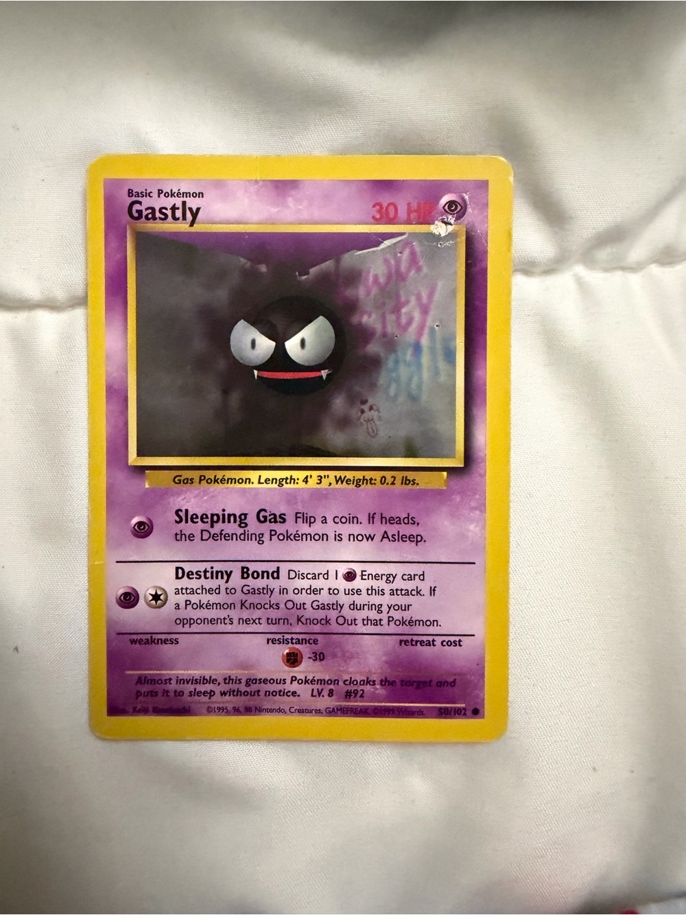 Gastly 50/102 Base Set Pokemon Card See pictures